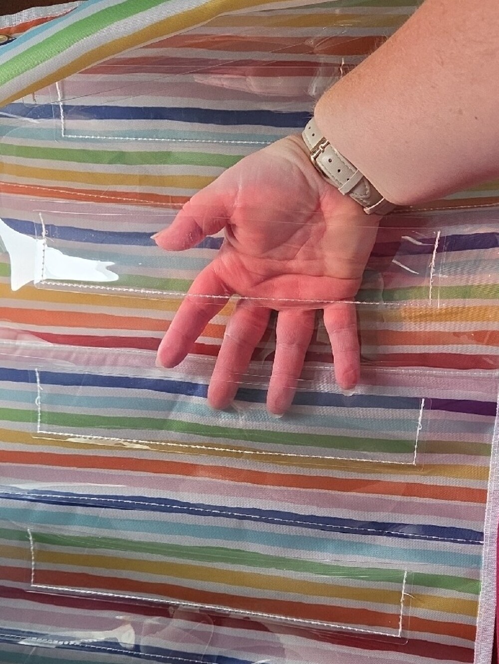 Striped Hanging Organizer in Rainbow Colors - Picture 3 of 3